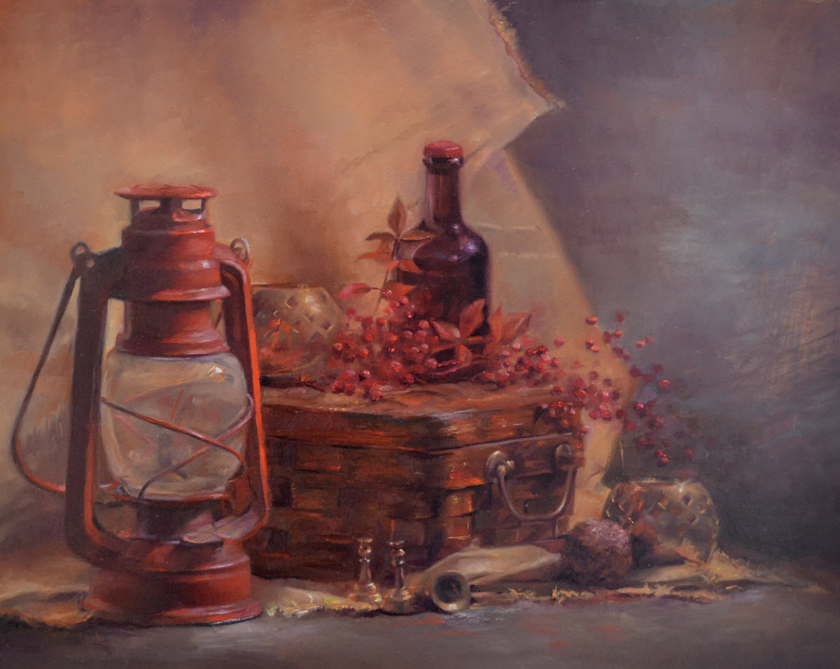 Still life, oil on Board, 11 x 14<br />SOLD